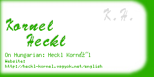 kornel heckl business card